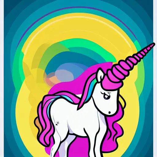 Prompt: A nice unicorn, Anthropomorphized, portrait, highly detailed, colorful, illustration, smooth and clean vector curves, no jagged lines, vector art, smooth