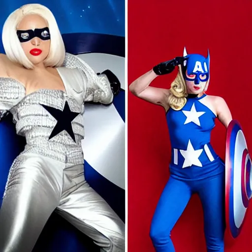 Image similar to lady gaga as captain america