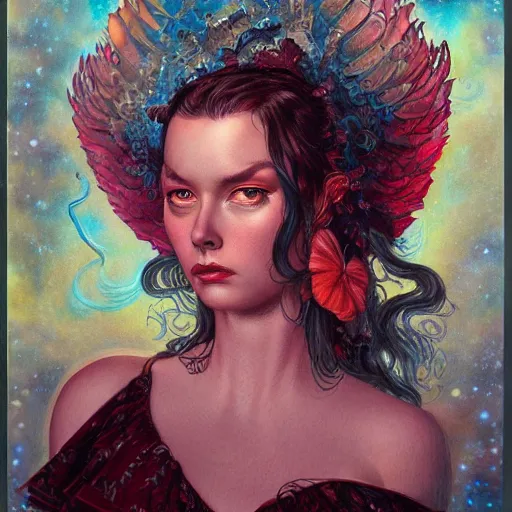 Image similar to a portrait in the style of anna dittmann and donato giancola and virgil finlay.