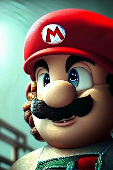 Image similar to “ very very intricate photorealistic photo of a realistic human version of super mario wearing his red hat in an episode of game of thrones, photo is in focus with detailed atmospheric lighting, award - winning details ”