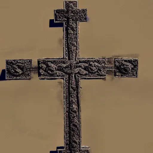 Prompt: a cross made of guns