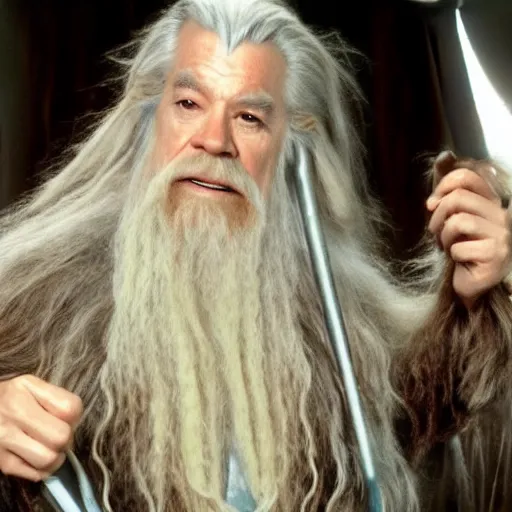 Image similar to gandalf as chewbacca, shampoo commercial