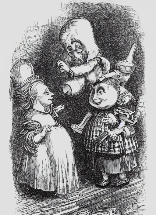 Prompt: alice in oz by john tenniel