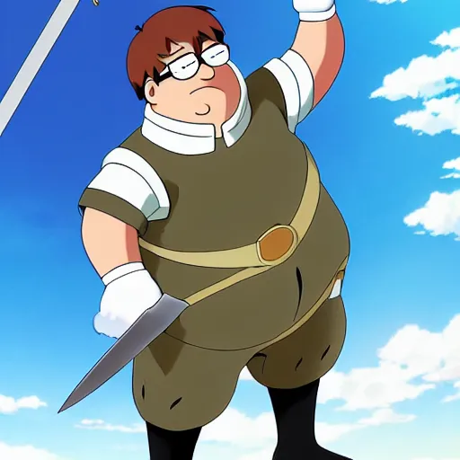 Prompt: Peter Griffin in Hit Anime Sword Art Online, poster art, 4k