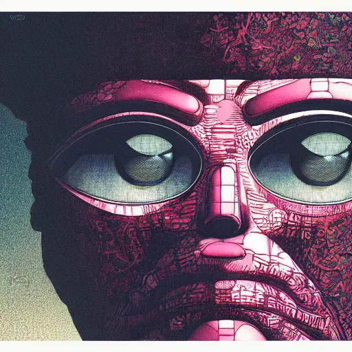 Image similar to portrait closeup of marshmello, symmetrical, by yoichi hatakenaka, masamune shirow, josan gonzales and dan mumford, ayami kojima, takato yamamoto, barclay shaw, karol bak, yukito kishiro, areuz