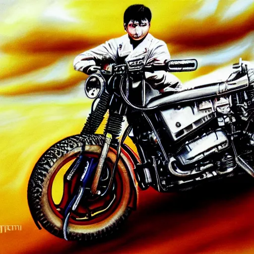 Image similar to kaneda motorcycle, airbrush.