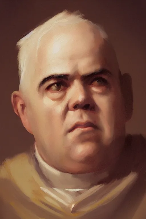 Prompt: thomas aquinas by Greg Rutkowski, painting, portrait, trending on artstation