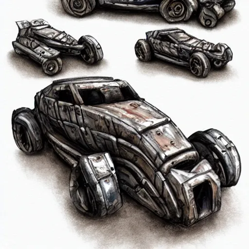 Prompt: planescape art style car concept