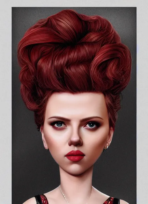 Image similar to scarlett johansson as a mark ryden doll, detailed digital art, trending on Artstation