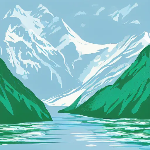 Prompt: mountain water noisy illustration vector digital art trending on artstation h 7 6 8