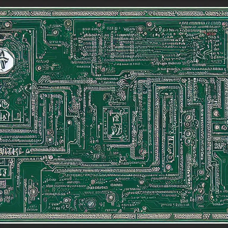 Image similar to mystical arcane sigil ritual computer circuit board