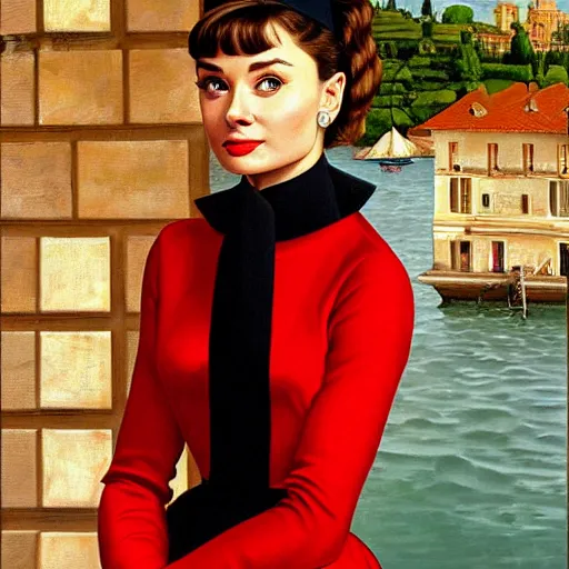 Image similar to audrey hepburn art by giovanni battista moroni