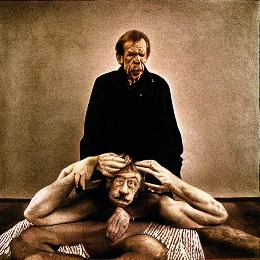 Image similar to vaclav havel on a photo by jan saudek