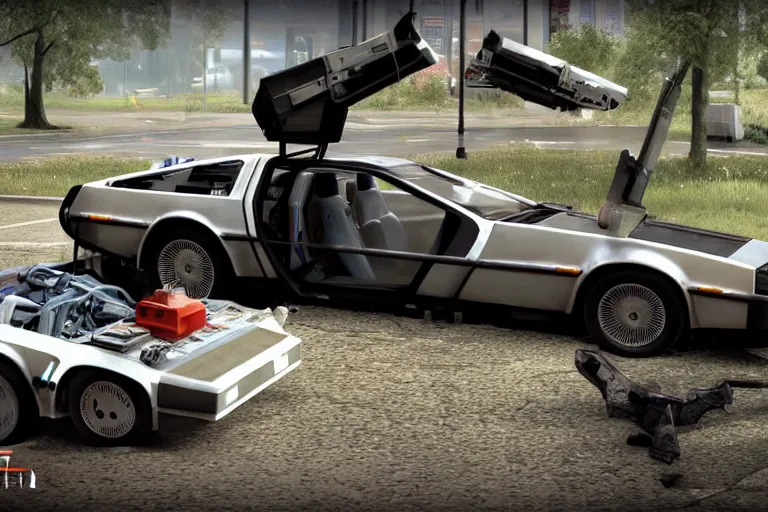 Image similar to delorean in half - life 2