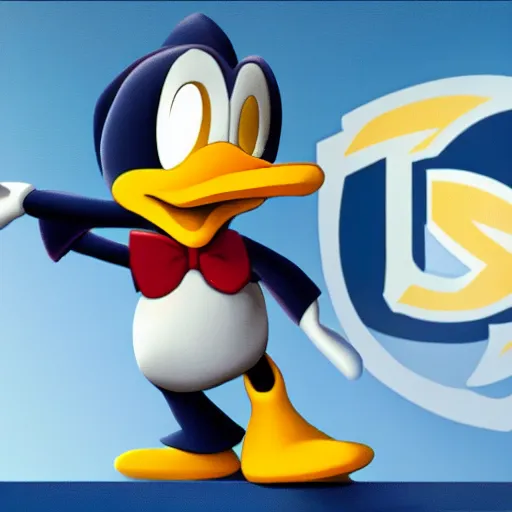 Image similar to Donald Duck as a character in Overwatch