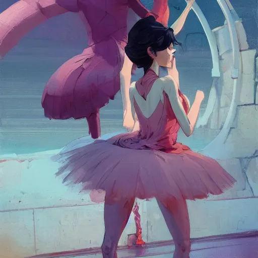 Image similar to ballerina overwhelmed with floating thoughts behance hd artstation by jesper ejsing, by rhads, makoto shinkai and lois van baarle, ilya kuvshinov, ossdraws, that looks like it is from borderlands and by feng zhu and loish and laurie greasley, victo ngai, andreas rocha