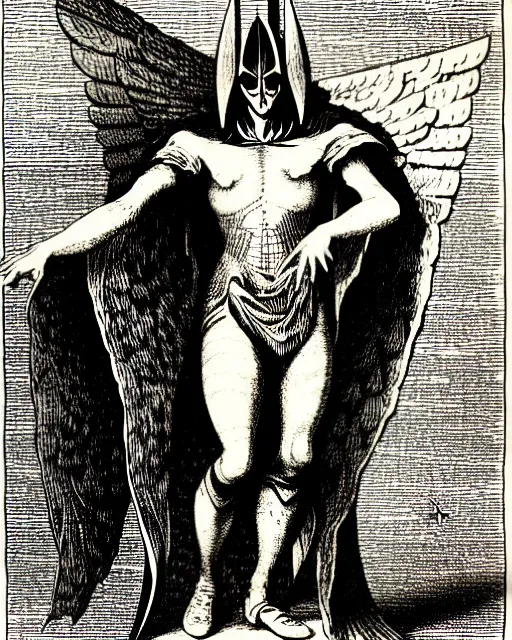 Image similar to illustration of starscream from the dictionarre infernal, etching by louis le breton, 1 8 6 9, 1 2 0 0 dpi scan