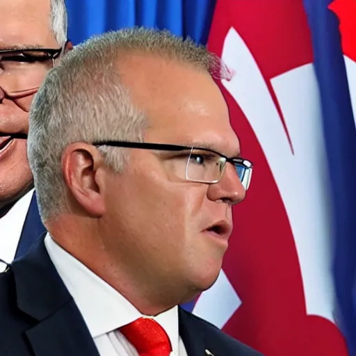 Image similar to scott morrison with the body of a pig
