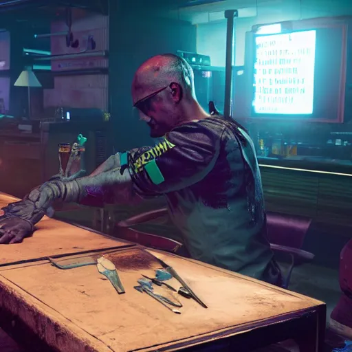 Image similar to ripper doc surgery table corpses underground shady. low light. Cyberpunk 2077. CP2077. 3840 x 2160