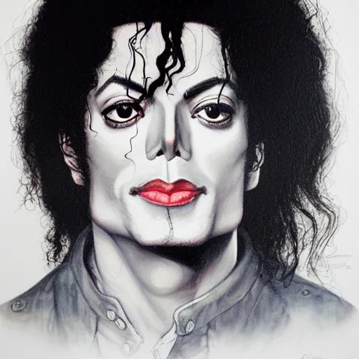 Prompt: a portrait of Michael Jackson in a scenic environment by James Jean, hyperdetailed