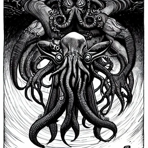 Image similar to Cthulhu as a boss from Elden Ring