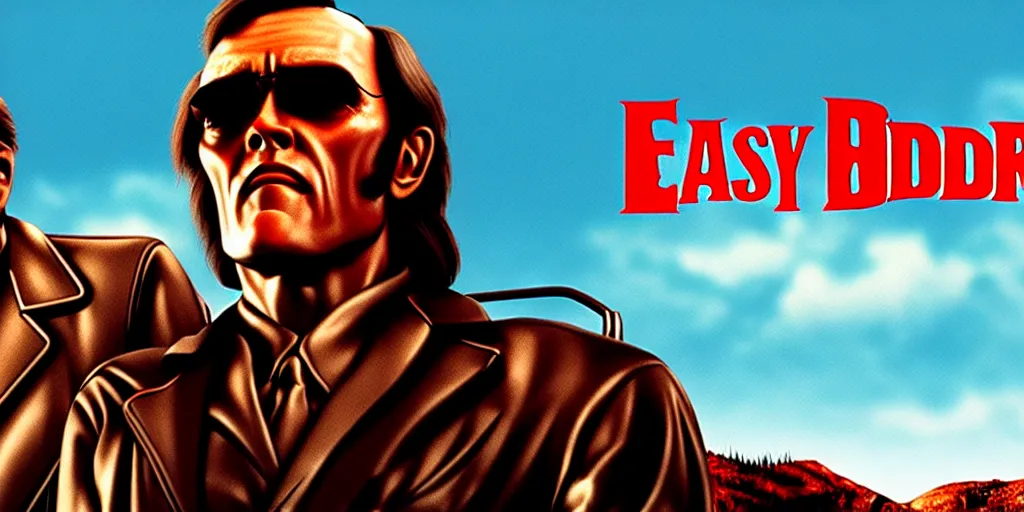 Image similar to easy rider movie poster with henry fonda and dennis hopper, unreal engine, detailed