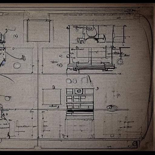 Image similar to Da vinci's detailed drawing of a blueprint for the newest iphone