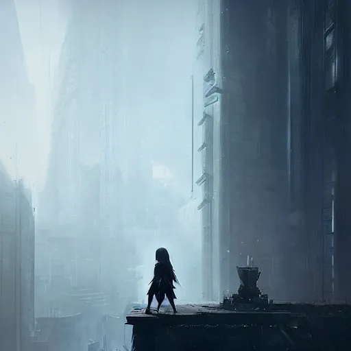 Image similar to 2 b nier automata. atmospheric lighting. detailed matte portrait painting by greg rutkowski.