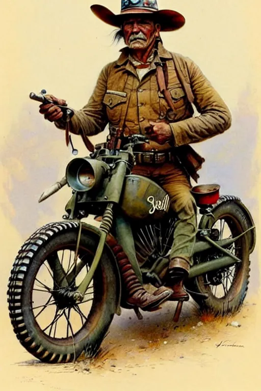 Image similar to (((((1950s wild west military us army indian scout . muted colors.))))) by Jean-Baptiste Monge !!!!!!!!!!!!!!!!!!!!!!!!!!!