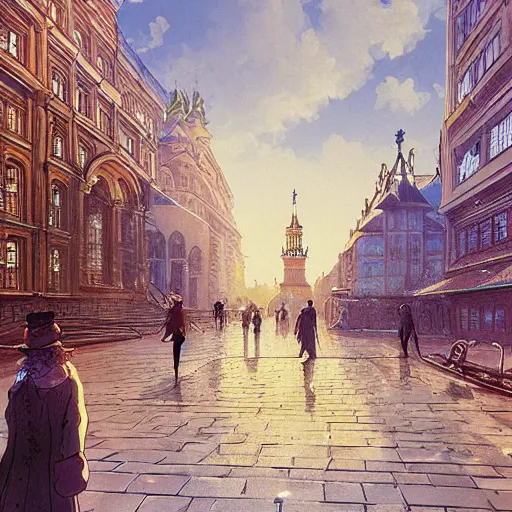 Prompt: Victorian Moscow, Anime concept art by Makoto Shinkai