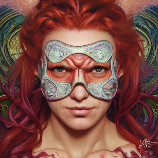 Image similar to portrait painting of octowoman, half man, half octopus, ultra realistic, concept art, intricate details, extremely detailed, photorealistic, octane render, 8 k, unreal engine. art by artgerm and dan mumford and alphonse mucha and studio ghibli