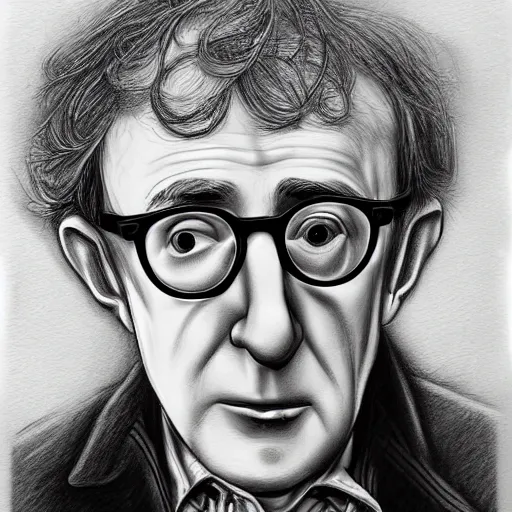 Prompt: Woody Allen by sketch pencil