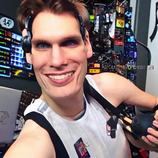 Image similar to jerma 9 8 5 from twitch