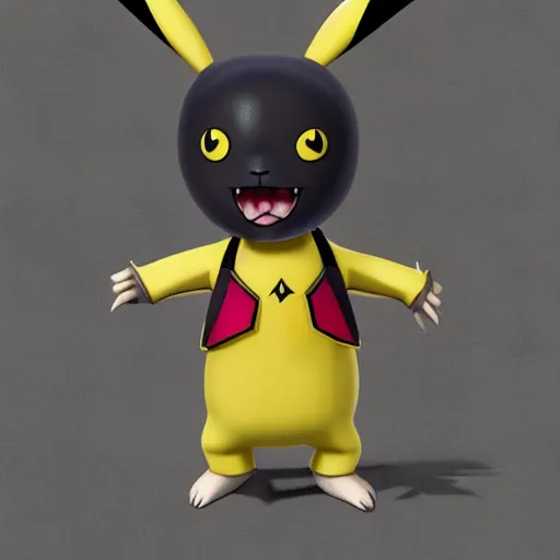 Prompt: a detailed render of pikachu as a character in a tim burton movie. Gothic, trending on artstation.
