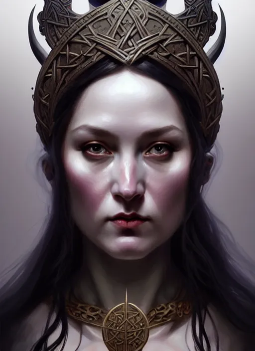 Image similar to character concept portrait of Hel goddess of the death, viking culture, intricate, elegant, digital painting, concept art, smooth, sharp focus, illustration, by Ruan Jia and Mandy Jurgens and William-Adolphe Bouguereau, Artgerm