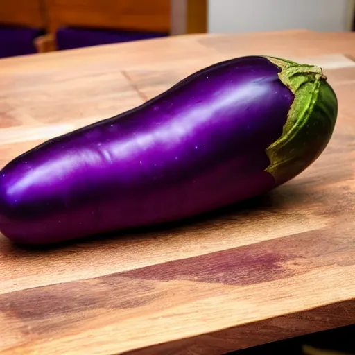 Image similar to thanos as an eggplant with eggplant features with the face of thanos, realistic, hyperrealistic, ultra realistic, real, real world, highly detailed, very detailed, extremely detailed, intricate details, 8 k resolution, hd quality