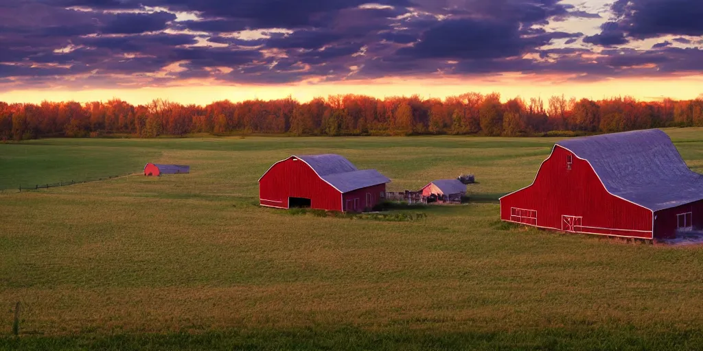 Image similar to an amish barn raising in the middle of futuristic megalopolis, golden hour, surrealistic