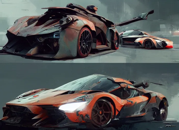 Prompt: sport car. style by simon bisley, ismail inceoglu, wadim kashin, filip hodas, benedick bana, and andrew atroshenko.