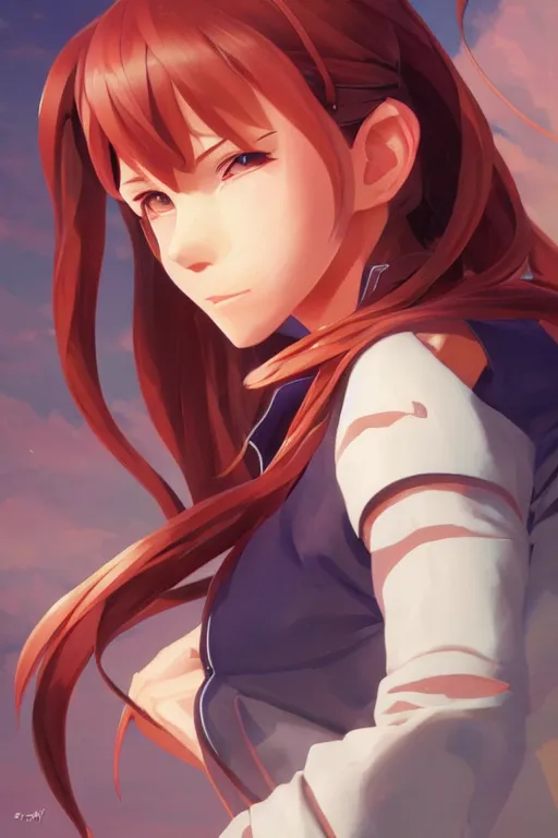 Image similar to Asuna Yukki portrait, by Jesper Ejsing, RHADS, Makoto Shinkai and Lois van baarle, ilya kuvshinov, rossdraws global illumination