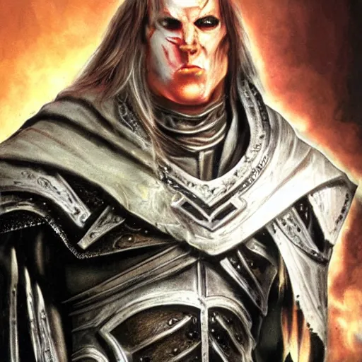 Image similar to arthas menethil as the american psycho, cinematic still, warcraft 3 graphics