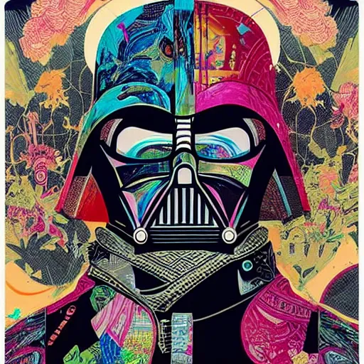 Image similar to Tristan Eaton, maximalism, victo ngai darth vader