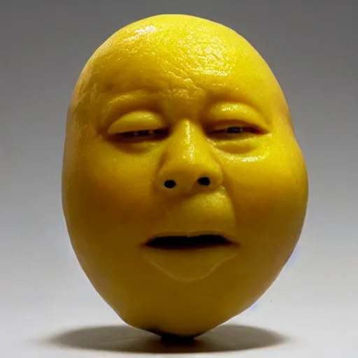 Image similar to a face carved into a lemon