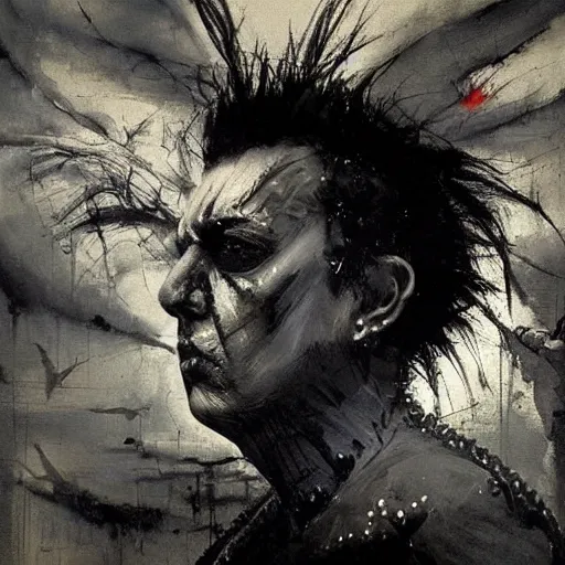 Image similar to stunning portrait of gaunt joe strummer a ( the cure fan ) as dream from sandman, dim stars as eyes, by jeremy mann, by cedric peyravernay, by by russ mills, by richard avedon and ben templesmith, dramatic lightning, sadness, dark eye sockets, in the shadows, punk rock, gothic, high detailed, 8 k