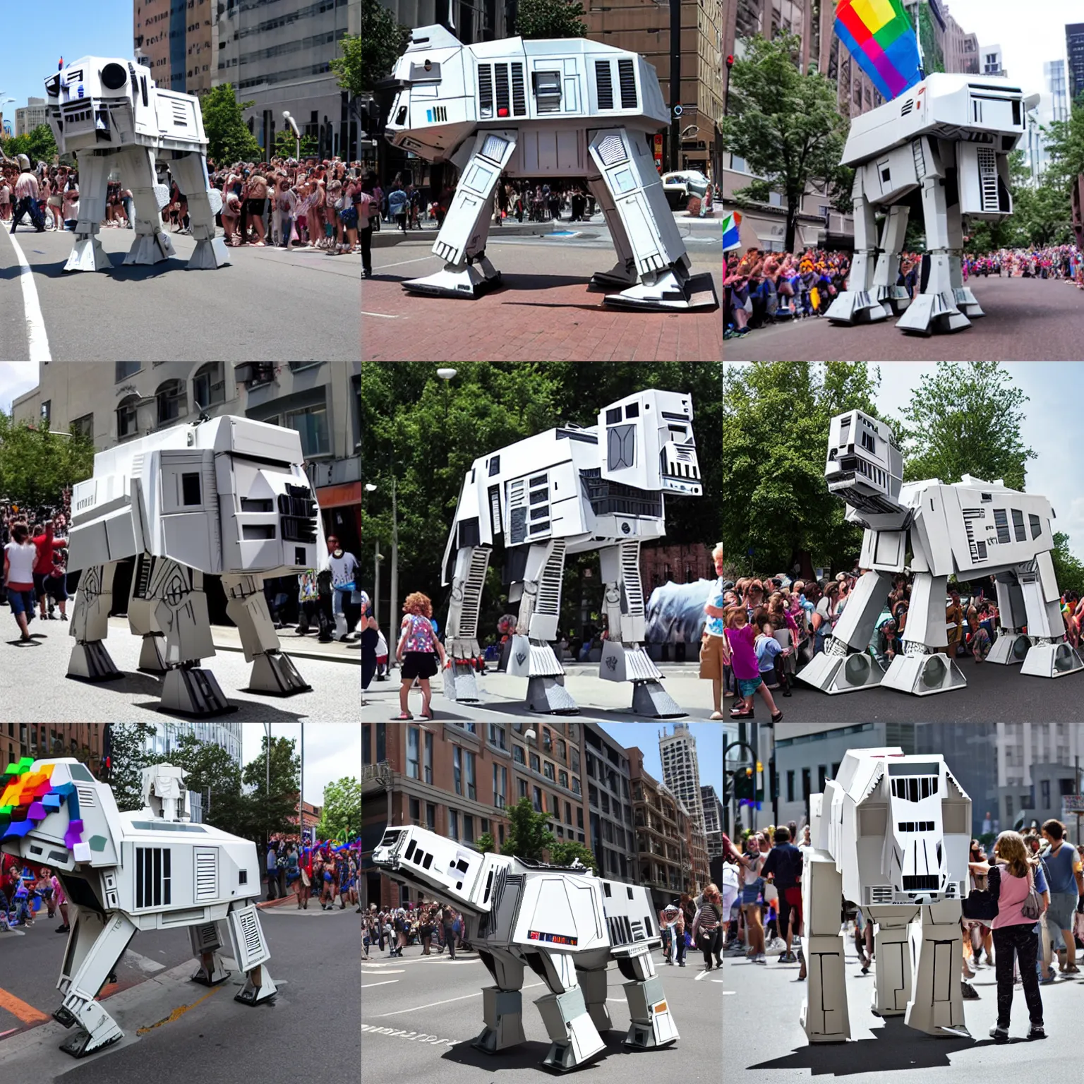 Prompt: AT-AT at pride parade