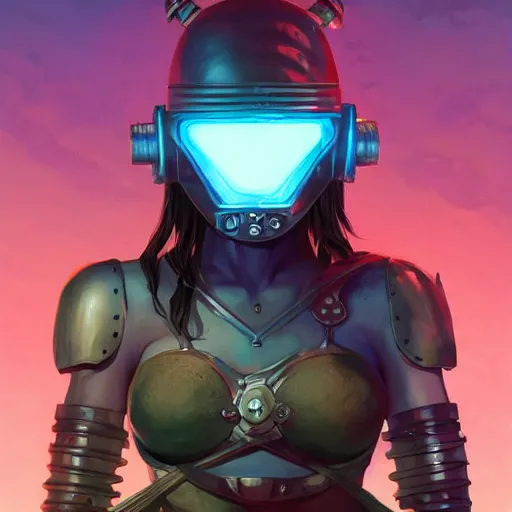 Image similar to cyberpunk viking helmet mask warrior goddess robot ninja fantasy, art gta 5 cover, official fanart behance hd artstation by jesper ejsing, by rhads, makoto shinkai and lois van baarle, ilya kuvshinov, ossdraws