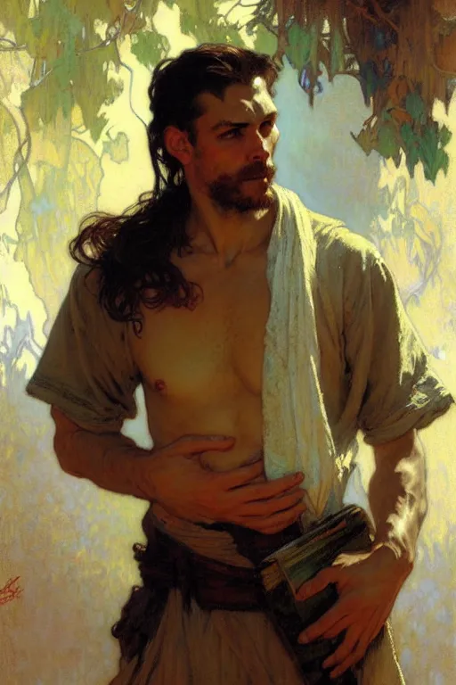 Image similar to attractive man, painting by gaston bussiere, craig mullins, greg rutkowski, alphonse mucha