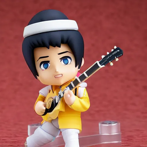 Prompt: elvis presley! as nendoroid! on stage, 8 k hd dof, kodak film,