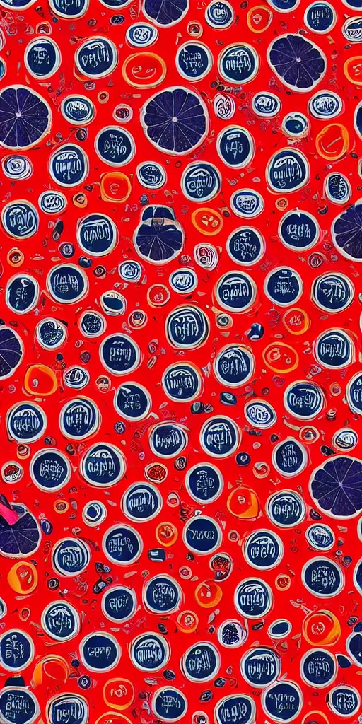 Image similar to a seamless repeating pattern of campari soda, colourful, symmetrical, repeating 35mm photography, in the style of toiletpaper magazine, surreal, high detail, photograph by Pierpaolo Ferrari