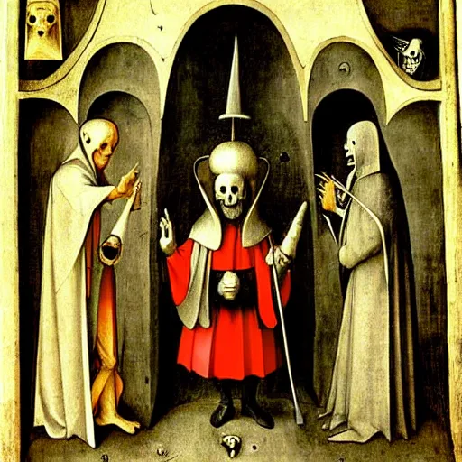 Image similar to hodie mihi cras tibi, memento mori, parce sepulto, ars by hieronymus bosch