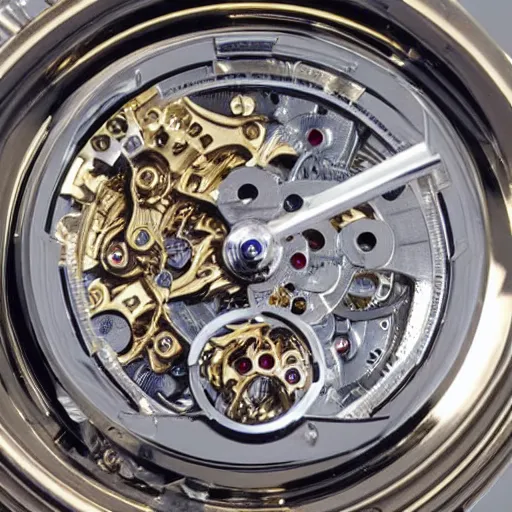 Image similar to cu thousands of tiny interlocking wheels and pinions make for the most elaborate pocket mechanical pocket watch mechanism ever invented, hyperreal - h 6 4 0